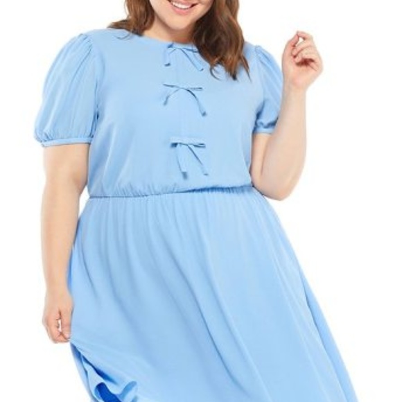 Gal Meets Glam Dresses & Skirts - Gal Meets Glam Ellie Dress Bow A Line Puff Sleeve
